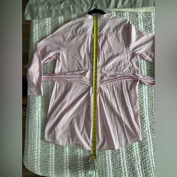 Zara Pink and White Mini Shirt Dress with Belt, Size Medium - Picture 4 of 6